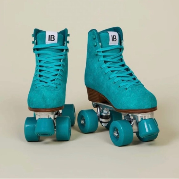 Intentionally Blank Turquoise Ring Skate Suede Roller Skates 39 - Picture 2 of 14